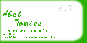 abel tomics business card